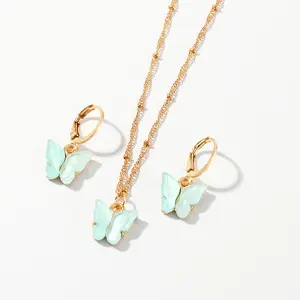 17 km — colliers bohémiens à pendentif papillon pour femmes, couleur bonbon, bijoux à la mode, perles, chich, clavicule, nouvelle collection 2020