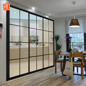 Porte coulissante en verre à cadre fin, cloison de séparation en aluminium, cloison intérieure minimaliste pour villa de luxe - Product Image 4