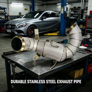 Système d'échappement OEM 304 Down Pipe pour <span class=keywords><strong>Mercedes</strong></span> <span class=keywords><strong>Benz</strong></span> CLA45 <span class=keywords><strong>A45</strong></span>/A45S <span class=keywords><strong>AMG</strong></span> 2.0T 2010-2024, tuyaux d'échappement Downpipe avec bouclier thermique - Product Image 1