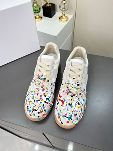 Chaussures de course de luxe sur mesure en cuir véritable blanc avec lacets, semelle extérieure en caoutchouc, pour l'entraînement d'automne, motif encre <span class=keywords><strong>graffiti</strong></span> éclaboussante, polyvalentes - Product Image 3