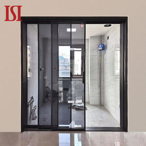 Fenêtres et portes en verre trempé <span class=keywords><strong>double</strong></span> personnalisées de marque supérieure <span class=keywords><strong>Double</strong></span> panneaux en aluminium avec <span class=keywords><strong>rail</strong></span> pour <span class=keywords><strong>porte</strong></span> <span class=keywords><strong>coulissante</strong></span> intérieure en vente! - Product Image 1