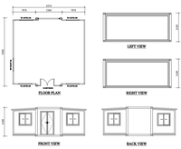 Conteneurs pliables et extensibles de 20 pieds, personnalisés pour l'habitation, extérieur et intérieur sur mesure, cabine préfabriquée, directement de l'usine