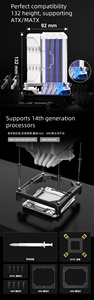 Air <span class=keywords><strong>CPU</strong></span> Cooler ARGB 4 Tubos de calor Radiador 120mm <span class=keywords><strong>Cpu</strong></span> Fan para Gaming PC Procesador Refrigeración Enfriador de aire con pantalla de visualización - Product Image 6