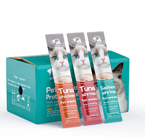 Friandises pour chats de marque OEM d'usine, de haute qualité, naturelles, biologiques, riches en protéines, sans céréales, pour la santé de la peau <span class=keywords><strong>et</strong></span> du pelage, aliments humides, snacks pour chats - Product Image 1