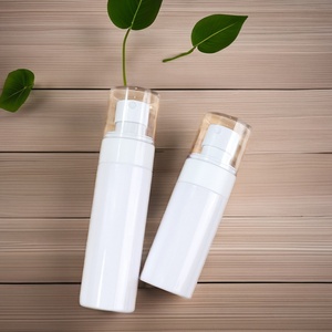 In Stock Round Plastic Cosmetic Mist Spray <b>Bottle</b> 60ml 80ml 100ml Cosmetic Packaging <b>Bottle</b> Skin Care Product Lotion <b>Pump</b> <b>Bottle</b> - Product Image 1