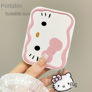 Lindo HelloKitty pequeño acabado cromado <span class=keywords><strong>aumento</strong></span> 3D personalizado estudiante portátil plegable espejo peine <span class=keywords><strong>de</strong></span> un solo lado - Product Image 5