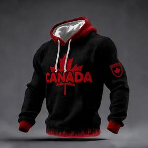 Sweat-shirt à capuche pour homme, impression par sublimation, 100% polyester, tricoté, respirant, avec poche, manches classiques - Product Image 2