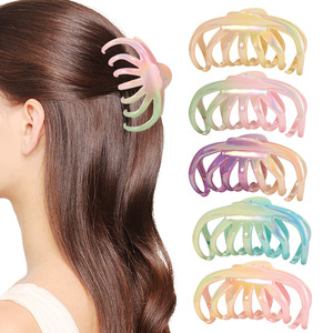 Nouveautés : Pinces à cheveux requin tendance dégradées, grandes pinces à cheveux en plastique pour femmes, vente en gros de pinces à cheveux en plastique très populaires - Product Image 1