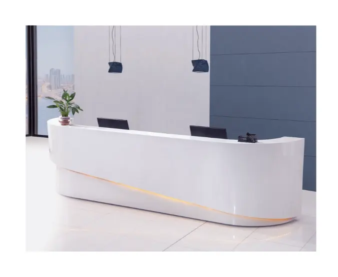 Modern Minimalist MDF Office Furniture Beauty Salon Reception Desk Front Desk Design