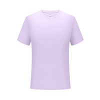 T-shirt décontracté d'été 190g en nylon-spandex tricoté extensible à col rond, séchage rapide, sensation fraîche, manches courtes, personnalisé