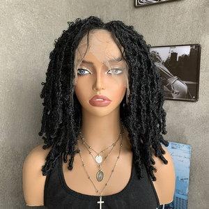 Perruque tressée sans colle Butterfly Locs, entièrement en dentelle HD transparente, 14 pouces, pré-bouclée, torsadée à la main, pour femmes noires - Product Image 1