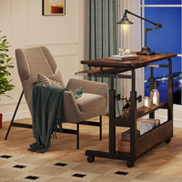 Pour Tribesigns Brun Hauteur Réglable Table Roulante Chariot Portable Mobile Ordinateur Portable Support pour Bureau ou Canapé Design Moderne