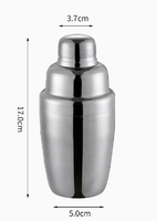 Shaker à trois sections en acier inoxydable, accessoires de bar, réutilisable et lavable