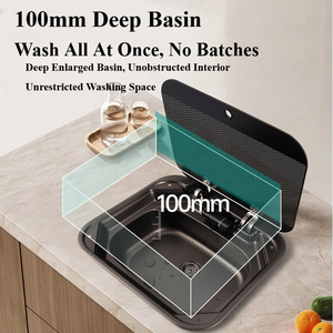 Évier de camping-car en acier inoxydable noir et argenté avec couvercle en verre et robinet pliable, accessoire de lavabo pour <span class=keywords><strong>caravane</strong></span> et camping-car - Product Image 3