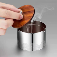 Cendrier rond moderne en acier inoxydable sans fumée, finition argentée et dorée, pour bureau, cadeau, logo personnalisé, vente en gros