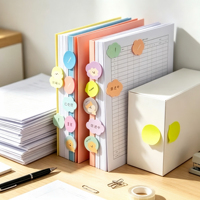 Autocollants ronds mignons multicolores autocollants adhésifs pour la maison, l'école, le bureau, notes adhésives en PET