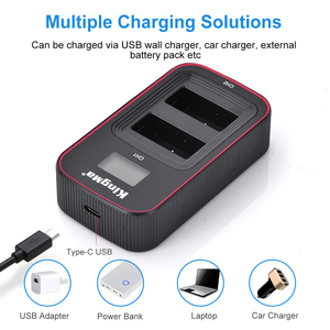 แบตเตอรี่ KingMa LP-E17 LPE17 และชุดอุปกรณ์ชาร์จแบตเตอรี่แบบ LCD พร้อมพอร์ต USB คู่ สำหรับกล้อง <span class=keywords><strong>Canon</strong></span> LP E17 <span class=keywords><strong>EOS</strong></span> M3 M5 M6 <span class=keywords><strong>77D</strong></span> 200D 750D 760D - Product Image 4