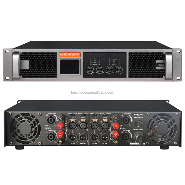 RX-48 4 Channel Amplifier 4 X 800W 8Ohm Professional Amplifier Class H 4 Fans 4CH Pro Amps for Outdoor Events Bar Disco Audio