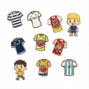Épinglette en émail personnalisée rapide et <span class=keywords><strong>gratuite</strong></span> avec logo métallique de personnage sportif positif pour maillots d'équipes de football, pour vêtements - Product Image 1