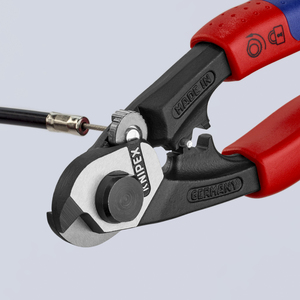 Tijeras para cables metálicos KNIPEX 95 62 190, de acero forjado, con mangos multicomponentes, 190 mm - Product Image 4