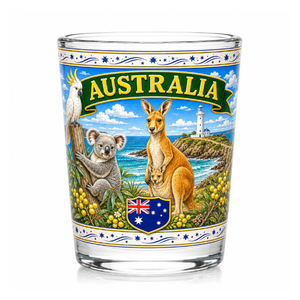 Logotipo personalizado de fábrica, regalo de viaje de 1,5 oz, Koala australiano, canguro, recuerdo, vaso de chupito australiano - Product Image 1