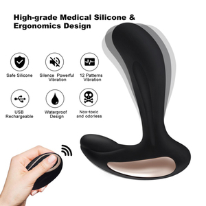 Vibratore Anale Telecomandato a 12 Frequenze in Silicone, Dildo Massaggiatore Prostatico, Plug Anale, Giocattoli Sessuali per Uomini - Product Image 2