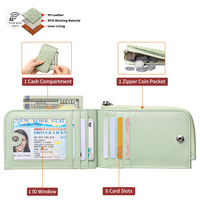 Dompet Pendek Wanita Anti-RFID Bermotif Bunga Timbul, Bahan Kulit PU, Resleting, Tempat Koin, Dilengkapi Gantungan Kunci Lepas Pasang, dan Tempat Kartu