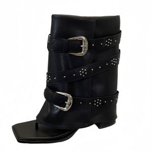 <strong>Thong</strong> Back Zip Ankle Boots Strappy Low Hidden <strong>Wedge</strong> Heel <strong>Womens</strong> Open Toe <strong>Thong</strong> Shoes Sandals - Product Image 1