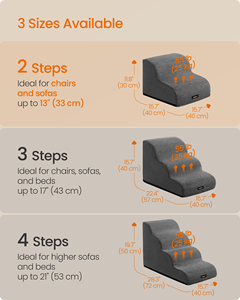 Escalera para Perros Feandrea, <span class=keywords><strong>Escaleras</strong></span> Interiores para Perros <span class=keywords><strong>Pequeños</strong></span> de 2 Peldaños con Base Antideslizante - Product Image 5