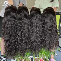 Pelucas de Cabello Humano Largo con Encaje Francés Transparente HD Brasileño al por Mayor para Mujeres Negras, Ondas de Agua, Remy de Alta Calidad