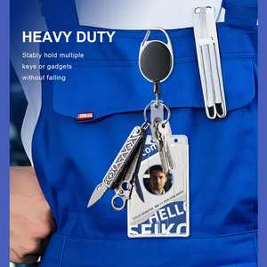 Porte-badge rétractable bidirectionnel avec logo couleur personnalisé, clip vertical/horizontal et pochette pour carte d'identité – Accessoire - Product Image 5