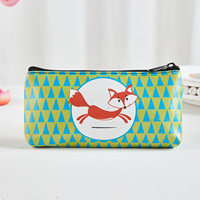 Étui à crayons d'école pour enfants avec motif d'animaux de dessin animé, pour filles et garçons, trousse à crayons mignonne pour enfants, sac à maquillage en cuir PU