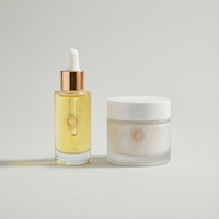 Coffret de luxe haut de gamme pour soins de la peau, personnalisé, avec flacon compte-gouttes en verre pour huiles essentielles, pot de crème pour le visage, boîtes rigides, solution complète