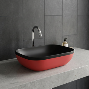 Lavabo en céramique rectangulaire noir pour table Lavabo Lavabo Lavabo Lavage à la main Bassin de comptoir - Product Image 3