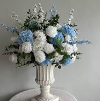 Boule de fleurs artificielle en soie de haute qualité, personnalisable, 60 cm, rose hydrangea bleue classique, pour décoration de mariage