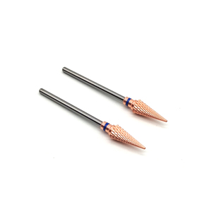 Rose Gold Coated Conical Cross Cut Tungsten Carbide Nail <b>Drill</b> <b>Bit</b> Stable Low Noise Grinding Head - Product Image 4