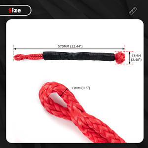 Cuerda de remolque con grillete blando de 17 toneladas, reemplazo para cuerda de nudo de gancho de remolque de acero al carbono - Product Image 2