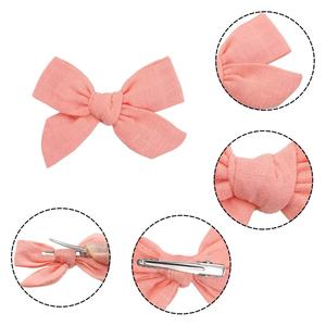 Aksesori rambut pita Linen katun buatan tangan untuk anak-anak menampilkan desain bebek; Grosir aksesoris rambut wanita bayi - Product Image 5