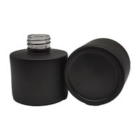 Bouteille diffuseur à roseaux en verre noir mat de 100 ml, vide, avec bâtonnets noirs, pour parfum, aromathérapie, décoration d'intérieur, pot d'emballage