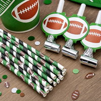 Großhandel American Football Pappbecher Strohhalme Party-Deko Sportthema Geburtstagsgeschenke für Spieltag-Geburtstagsfeier