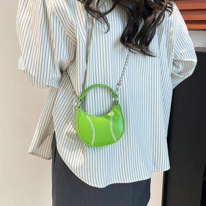 Bolso Bandolera Mini de Color Sólido con Cadena, Estilo Dumpling, Versátil, con Asa Superior, para Mujer - Product Image 2