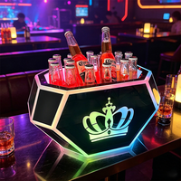 Nouveau Seau à Glace LED en Acrylique Rechargeable 2026 pour Bar, Boîte de Nuit, Logo Personnalisé, Couleurs Variées, pour Fêtes de Luxe, 5L