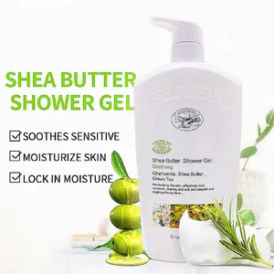 oem hot selling private label foaming bubble custom logo nice mood shea butter Soothing body wash calming shower gel