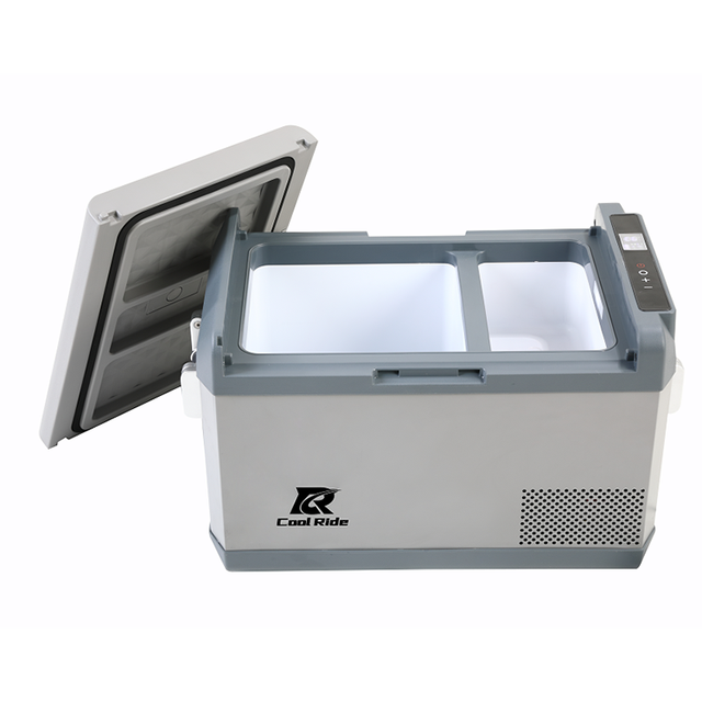 CoolRide Portable Fridge Freezer Car Refrigerator 46 Liter Mini Cooler with European Compressor 15 Minutes to 0 Degree