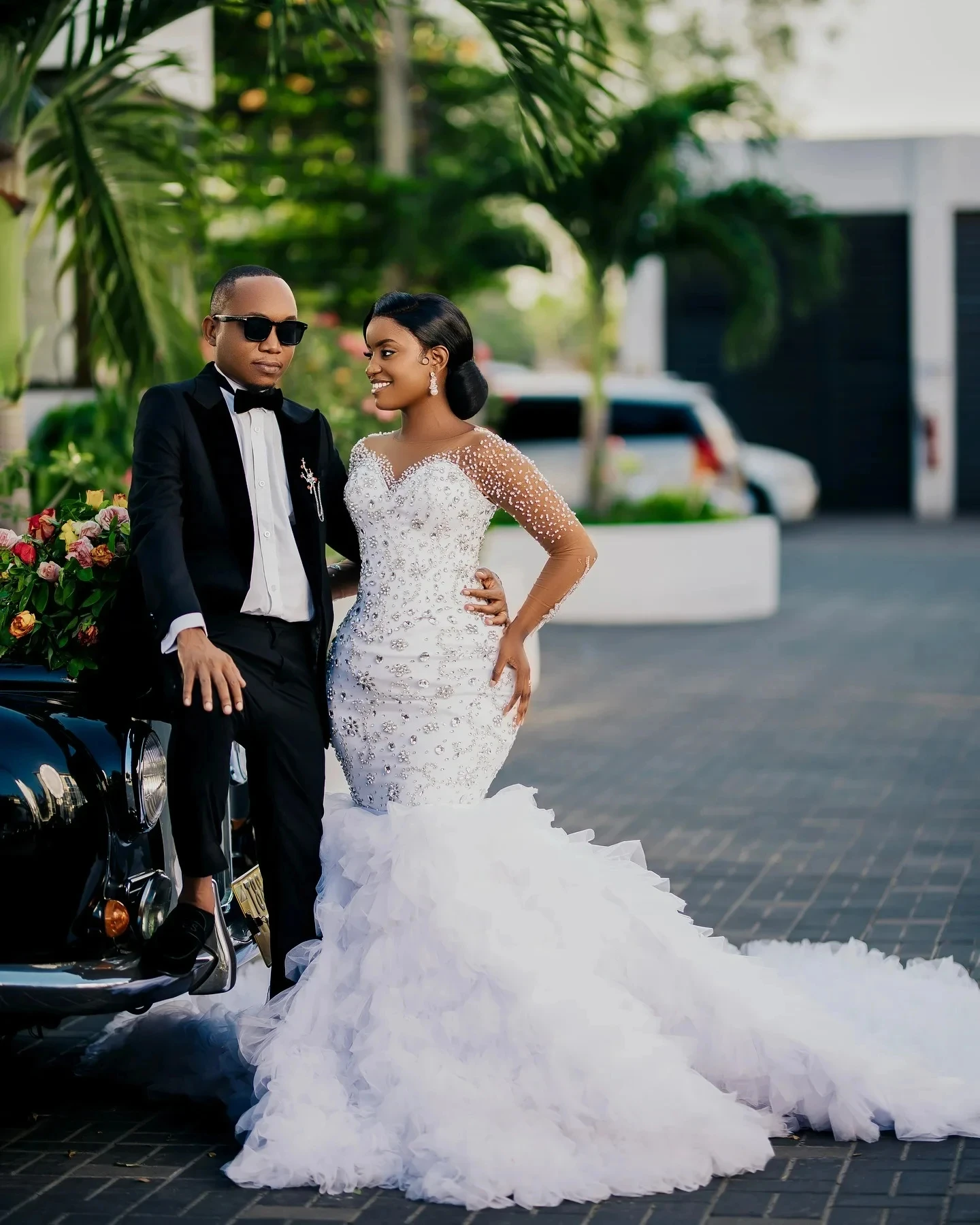 luxury trumpet wedding dresses Ivory Wedding Dress 2026 Trumpet Cathedral Train Off-the-Shoulder