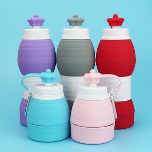 ขวดน้ำซิลิโคนพับได้ 600 มล. ขายดี เป็นมิตรกับสิ่งแวดล้อม สีสันสดใส พกพาสะดวก พร้อมคลิปคาราไบเนอร์ - Product Image 6