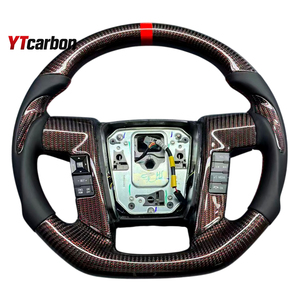 Volant de direction en fibre de carbone véritable personnalisé de style course pour F150 SVT <span class=keywords><strong>Lightning</strong></span> 04, pièces automobiles, accessoires intérieurs de voiture, YTcarbon - Product Image 4