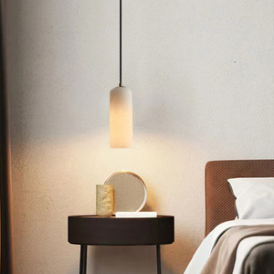 High-<b>End</b> Hotel Bedroom Single Head Chandelier All-Copper Light Luxury Spanish Imported Marble New Chinese Style Pendant for <b>Bar</b> - Product Image 3