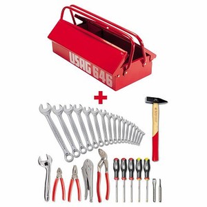 Caja de Herramientas Usag 646/2A de Acero Pintado, Portátil, 2 Compartimentos, 480x240x110mm, con Bandeja - Product Image 1