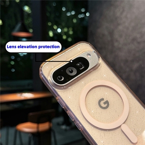 Ốp từ tính lấp lánh cho Google Pixel 8-10 Pro XL 9A 8A TPU + PC trong suốt không dây sạc chống rơi thời trang chống sốc - Product Image 2